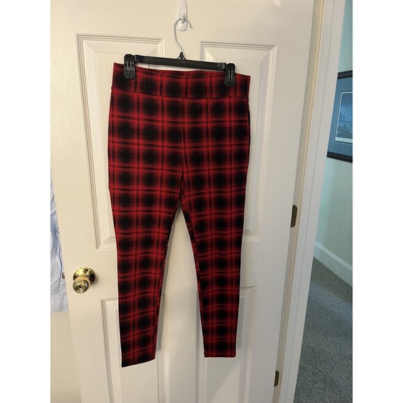 Loft Buffalo Plaid Ponte Leggings Skinny Leg Ankle Length Size Medium NEW - Picture 4 of 9